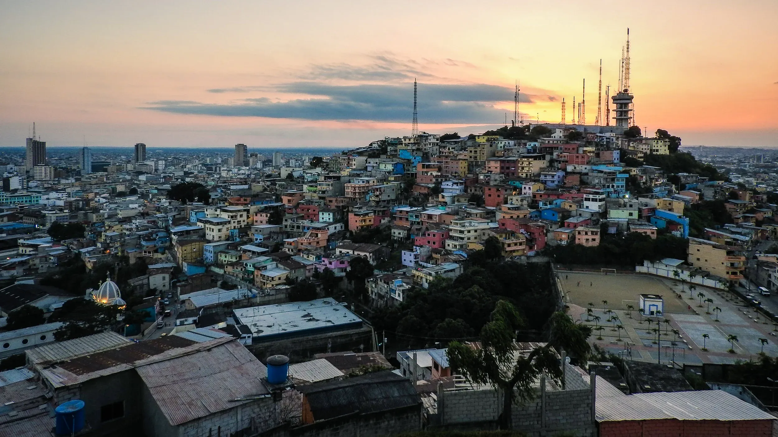 Colourful houses in Las Peñas, Guayaquil