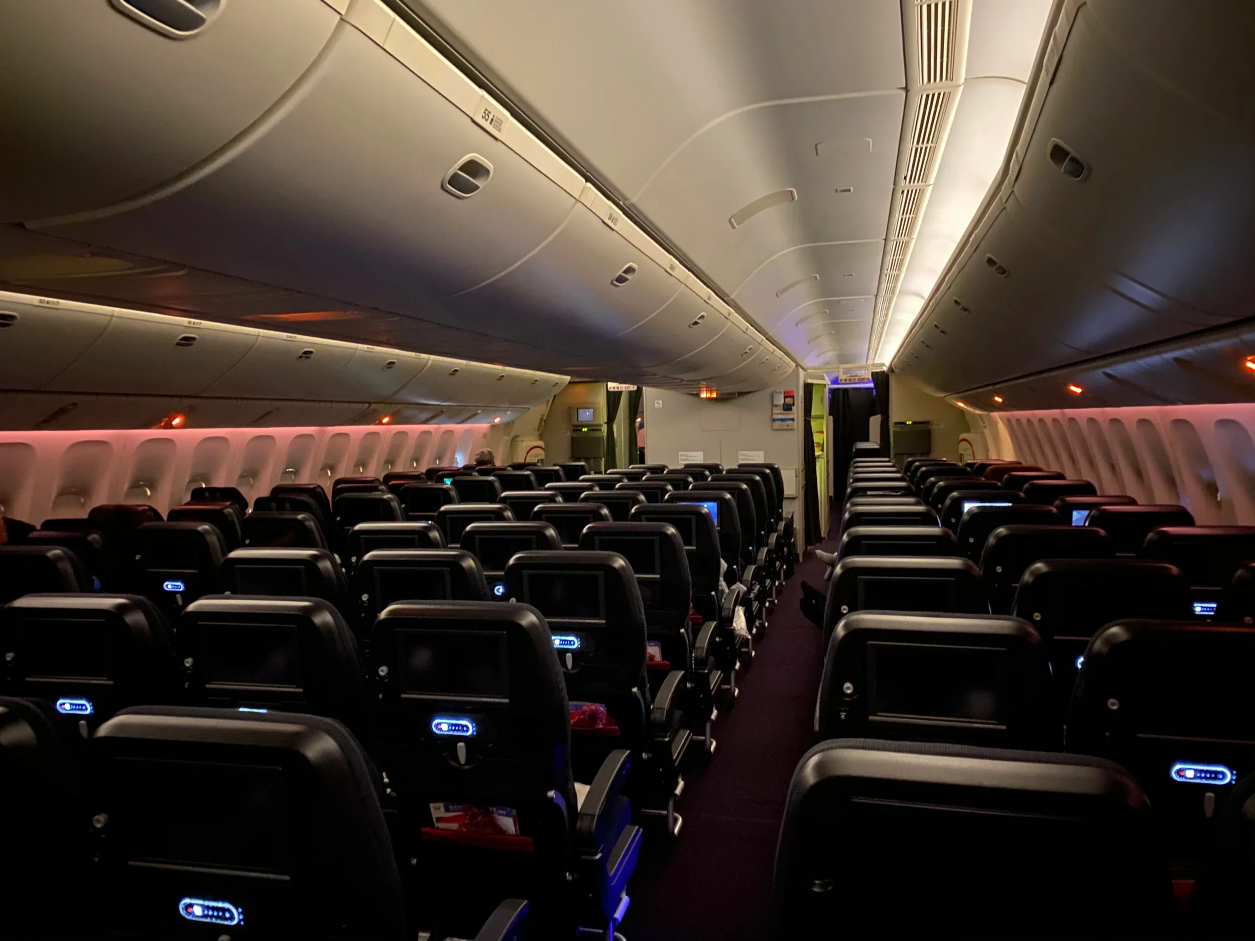 Basically had the plane to myself on the way home. I flew from Singapore -> Japan -> Chicago -> Toronto and had 2 of my flights cancelled but made it home after 42 hours.